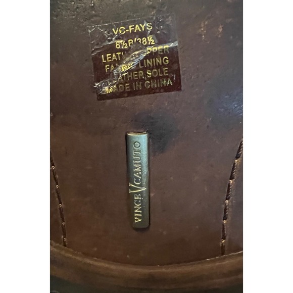 Vince Camuto Fay Boot Cognac Brown Leather Cuffed Lace Up Detailing‎ 8 Flat Heel - Picture 10 of 11